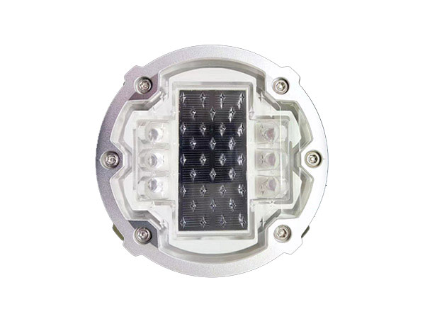 Round solar road stud